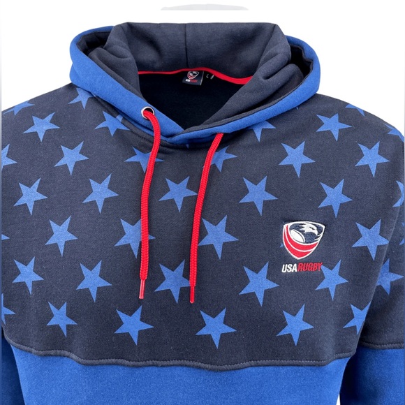 Official USA Rugby Stars and Stripes Hoodie, Size 3XL. - Picture 3 of 7